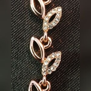 Rose Gold Tone Bracelet with Clear Gems